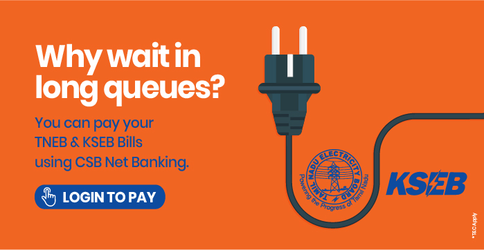 Pay your bills with all new CSB Netbanking